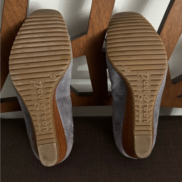 Paul Green sky blue suede wedges with bow tie 5.5 - Picture 10 of 12
